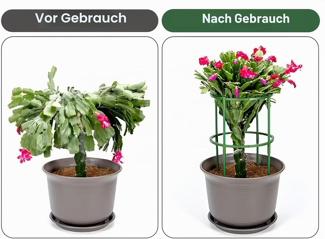 12 x Pflanzenstütze, halbrund, Pflanzenstützring, Gartenblumenstütze, Pflanzenstützpfähle für Tomate