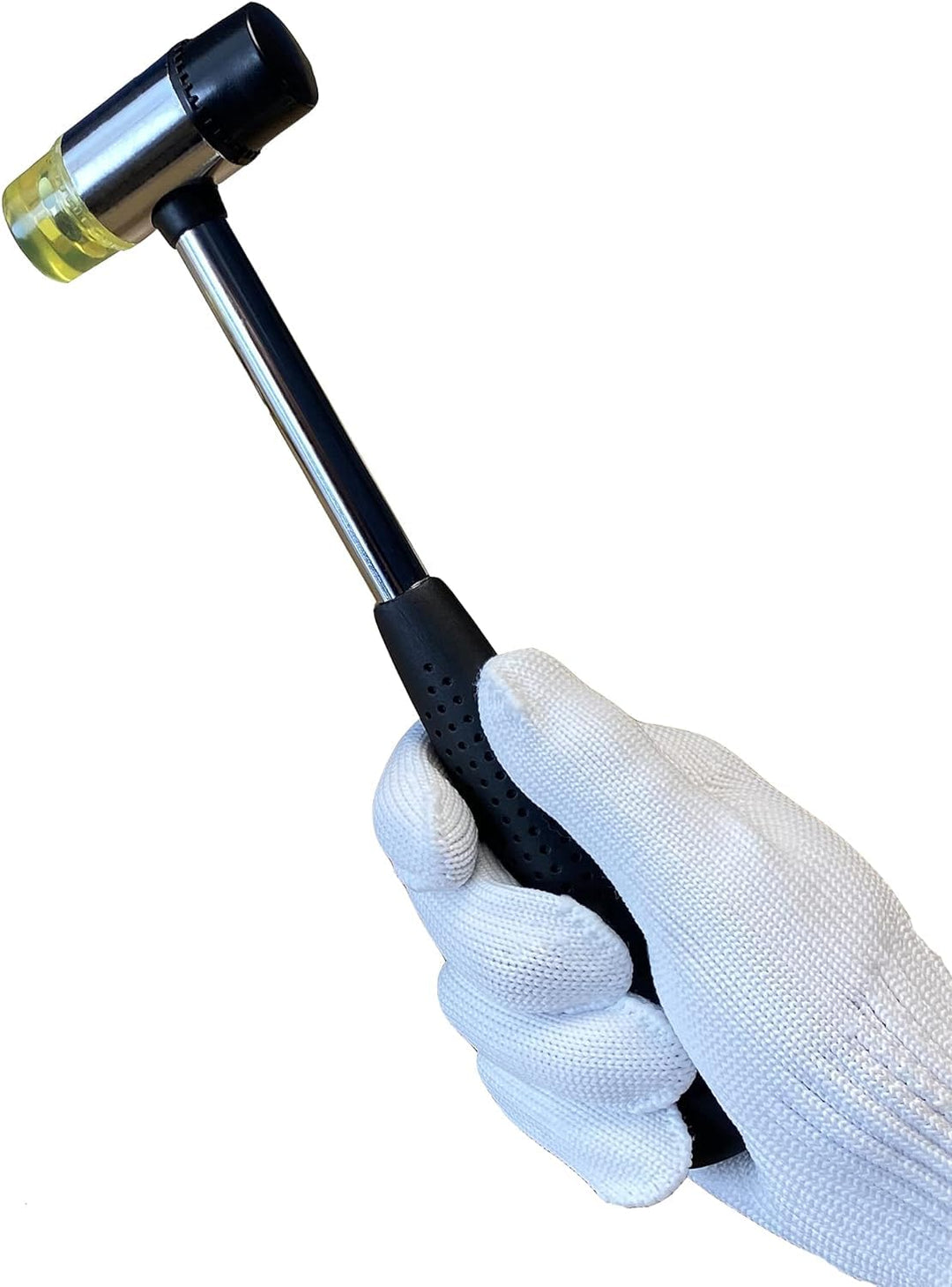 BOOSDEN Doppelkopf Gummihammer, 25 mm Mini Gummihammer mit Rutschfestem Gummigriff für Leder, Holz,