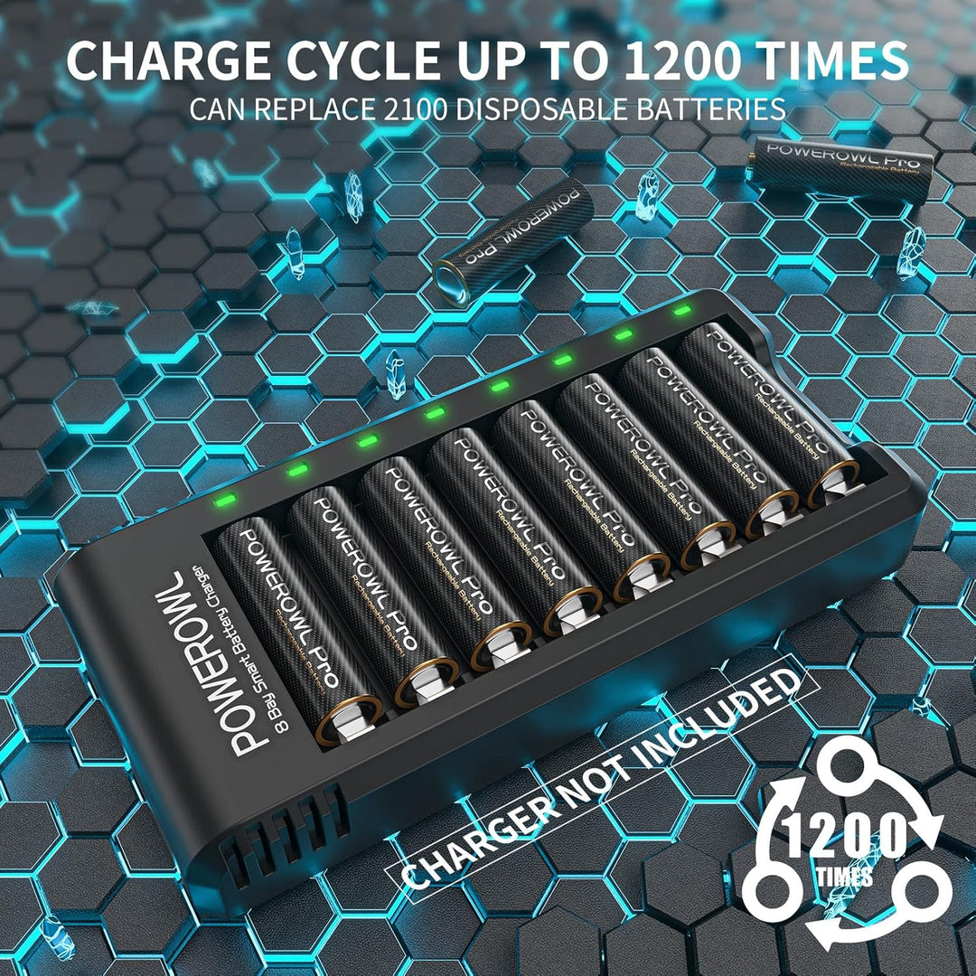 AA Akku PRO, POWEROWL 1,2v NiMH hohe Kapazität 2800 mAh Gute Qualität Wiederaufladbare Batterien AA