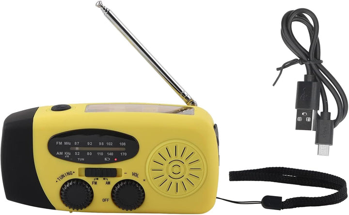 Solarradio, IPX3 Wasserdicht Handkurbel Solarradio, Kurbelradio, Radio Laterne, Multifunktionale Tra