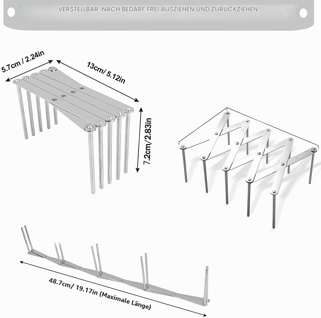 Hjumarayan 2 Stück Verstellbarer Edelstahl Topfdeckelhalter, Spareribs-Halter, Grill Rippchenhalter,