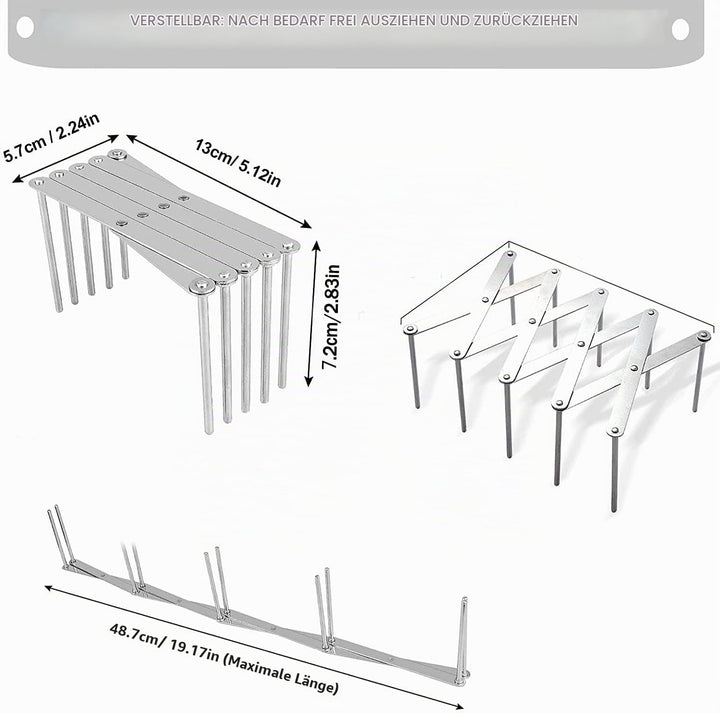 Hjumarayan 2 Stück Verstellbarer Edelstahl Topfdeckelhalter, Spareribs-Halter, Grill Rippchenhalter,