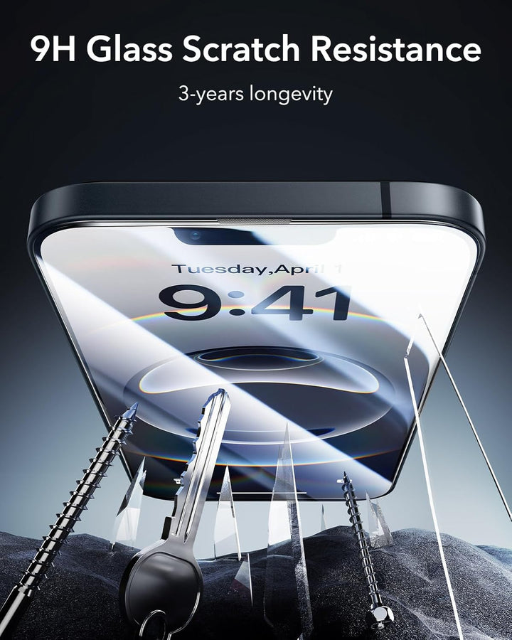 ESR für iPhone 14/13/13 Pro für Panzerglas, 9H+ Displayschutzfolie aus gehärtetem Glas 3 Stück, blas