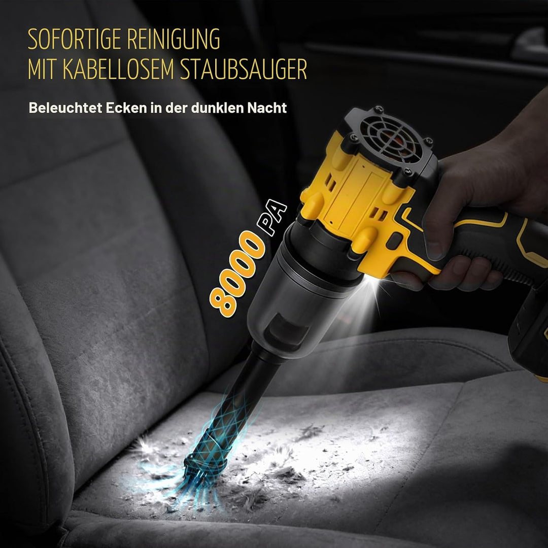 Akku-Staubwedelgebläse für Dewalt 18/20V, 2 in 1 Handstaubsauger Bürstenloser Laubbläser 85000 U/min