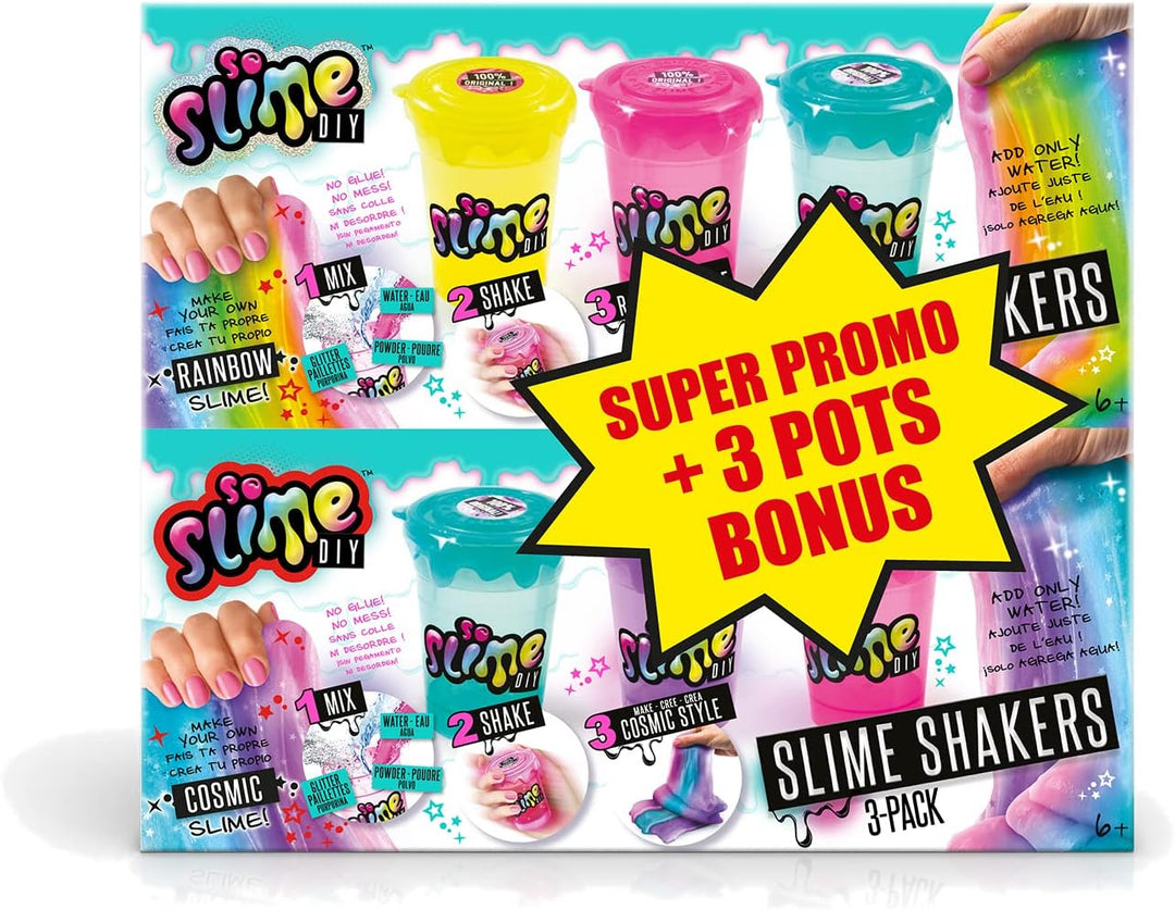 CANAL TOYS So Slime 3 Töpfe Plus 3 Bonusgläser, Mehrfarbig, Einheitsgrösse