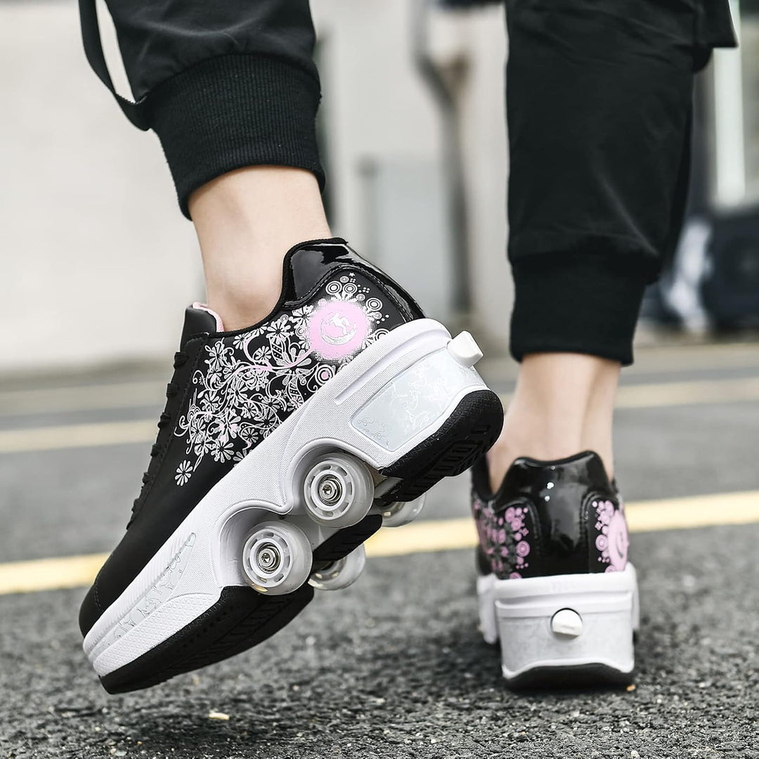 Roller Skate Shoes Rollschuhe Schuhe Mit Rollen Skateboardschuhe,Inline-Skate, verstellbar Damen Sch