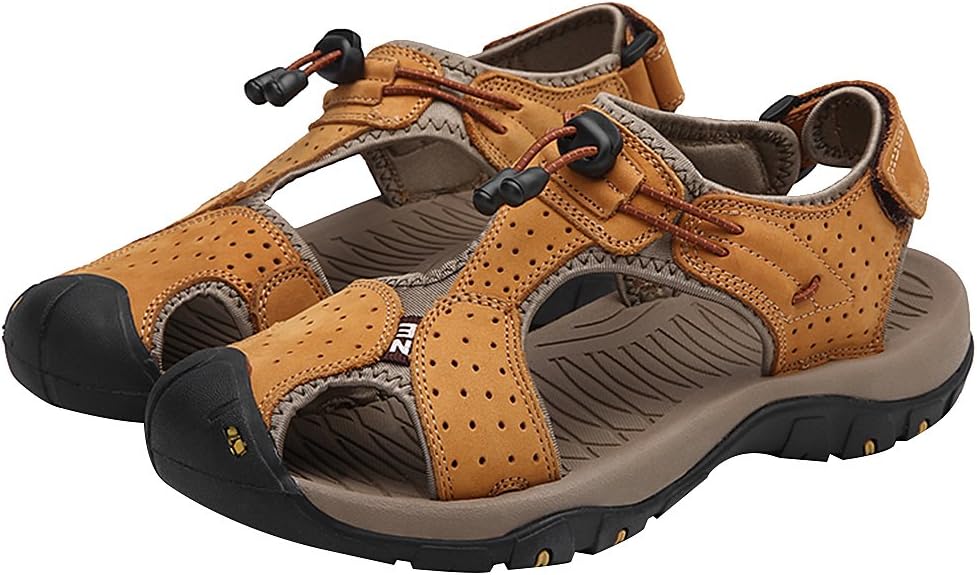 rismart Herren Closed Zu Draussen Sport Trekking Schuhe Leder Sandalen 39 EU Vortrag, 39 EU Vortrag