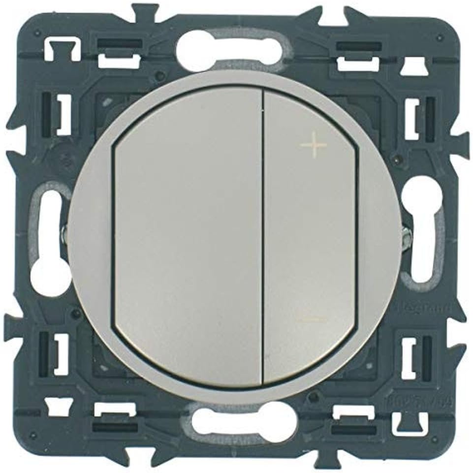 Legrand Céliane Lichtschalter, einfach, grau, 099514, 250 voltsV Doppelt Titan, Doppelt Titan