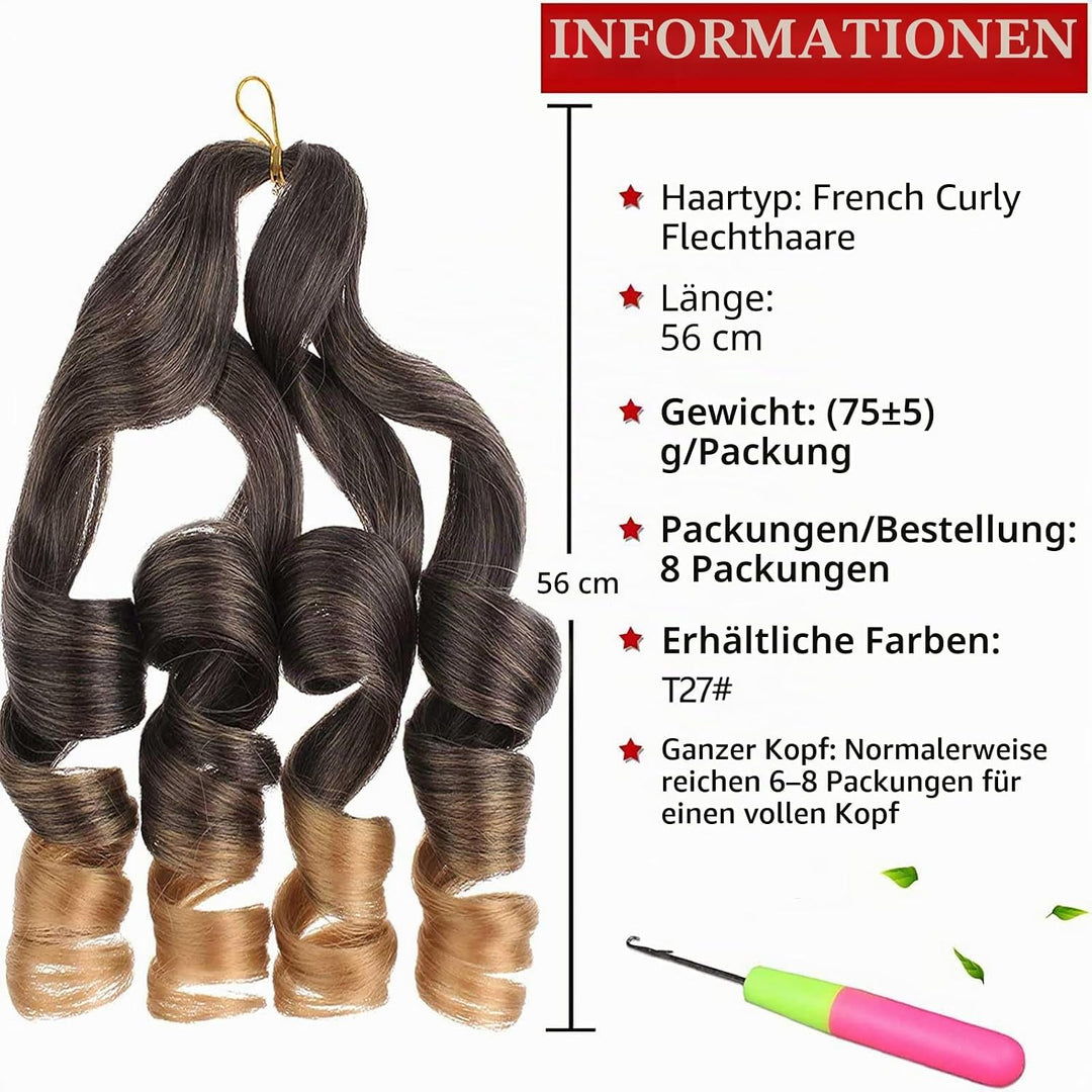 Xtrend 18 Inch Curly Braiding Hair Pre-Stretched 8 Packs French Bouncy Hair Curls For Spanish Croche