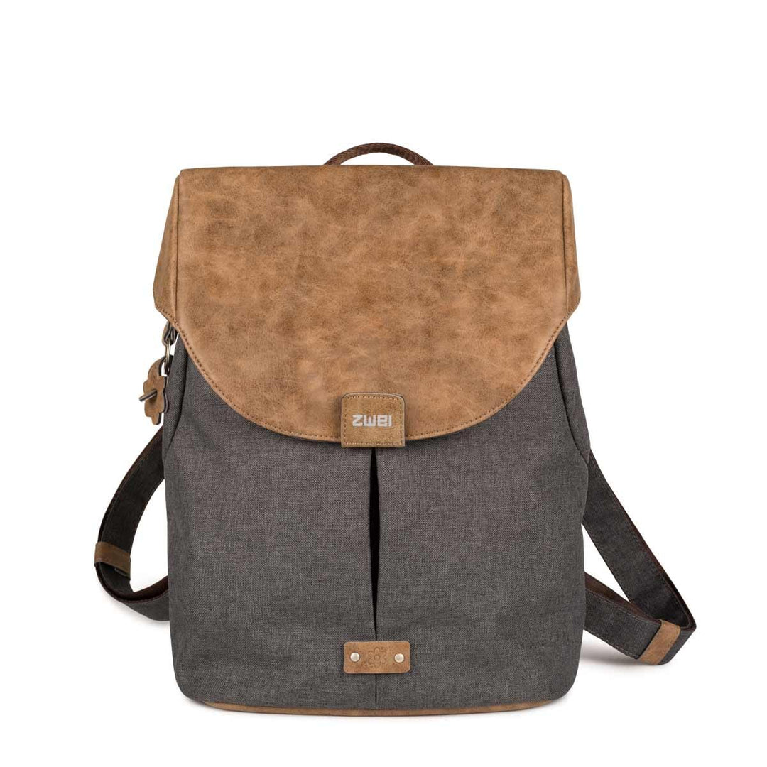 Zwei Damen City-Rucksack Olli O12 Rucksack (7 L) im Retro-Look mit Blumenanhänger im Canvas-Style mi