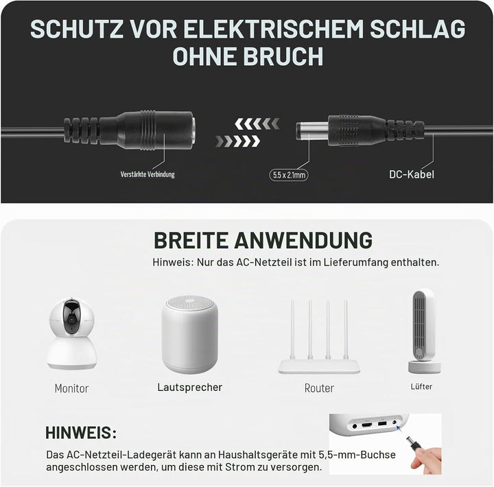 Neewer NP-FZ100 AC-Netzteil und DC-Koppler-Dummy-Akku-Ladegerät-Set, kompatibel mit Sony A1, A9 II,