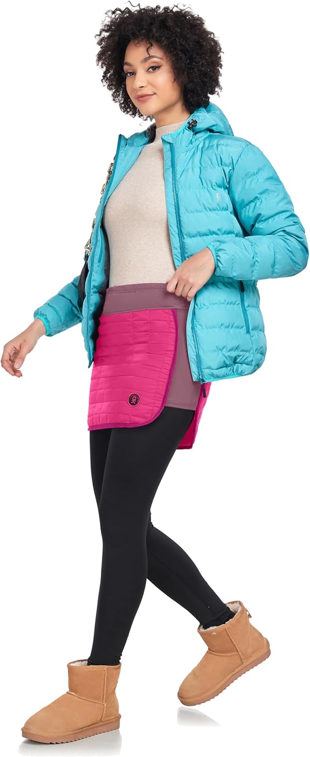 Little Donkey Andy Damen Leichte Winddichter Rock Warmer Stepprock Puffer Sportskorts zum Wandern Go