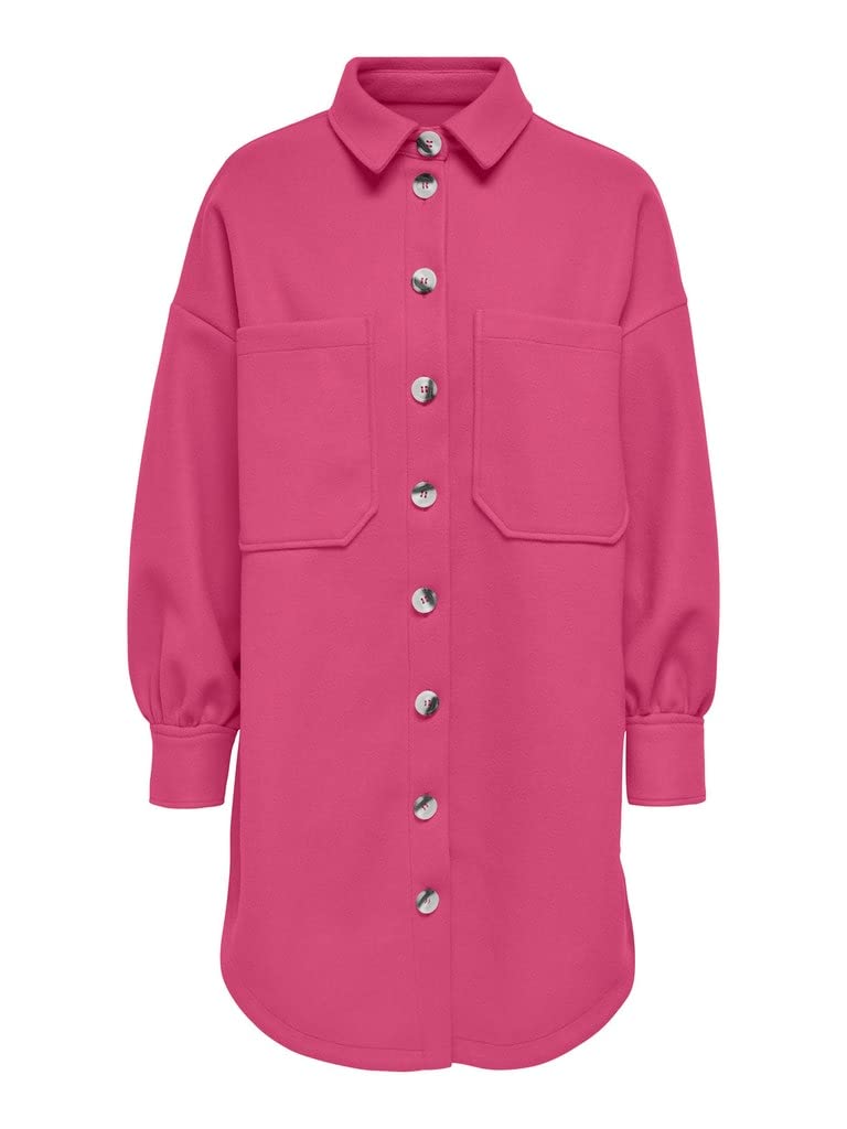 ONLY Damen Onltrillion L/S Ovrs Shacket PNT Noos Jacket XL Pink Flambé, XL Pink Flambé