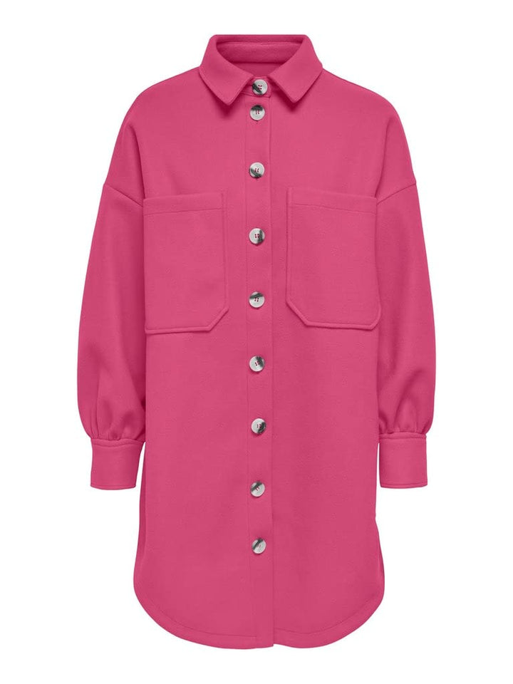 ONLY Damen Onltrillion L/S Ovrs Shacket PNT Noos Jacket XL Pink Flambé, XL Pink Flambé