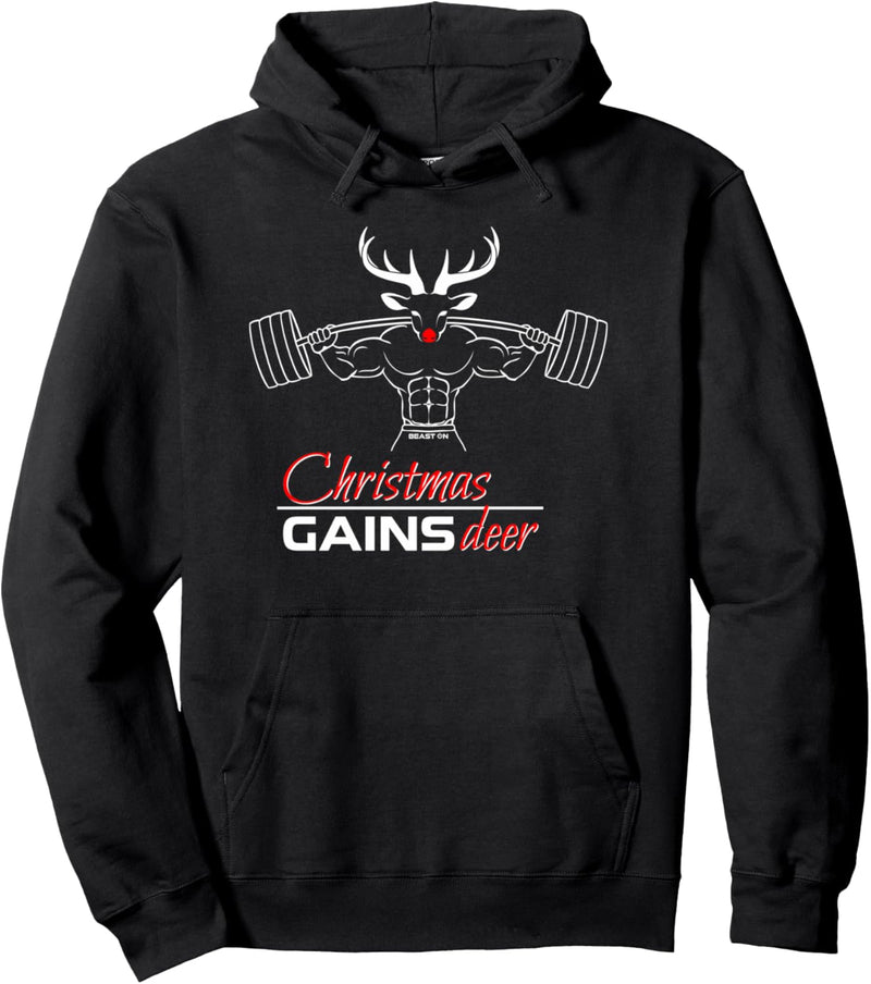 Christmas Gainsdeer Fitness Lustige Gym Weihnachten Sprüche Pullover Hoodie