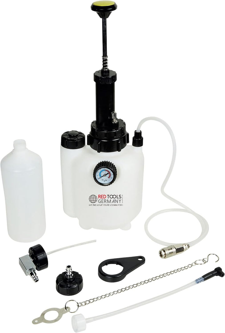 Red Tools 3L Bremsen Entlüftungsgerät - Bremsenentlüfter - Bremsflüssigkeit wechseln leicht gemacht