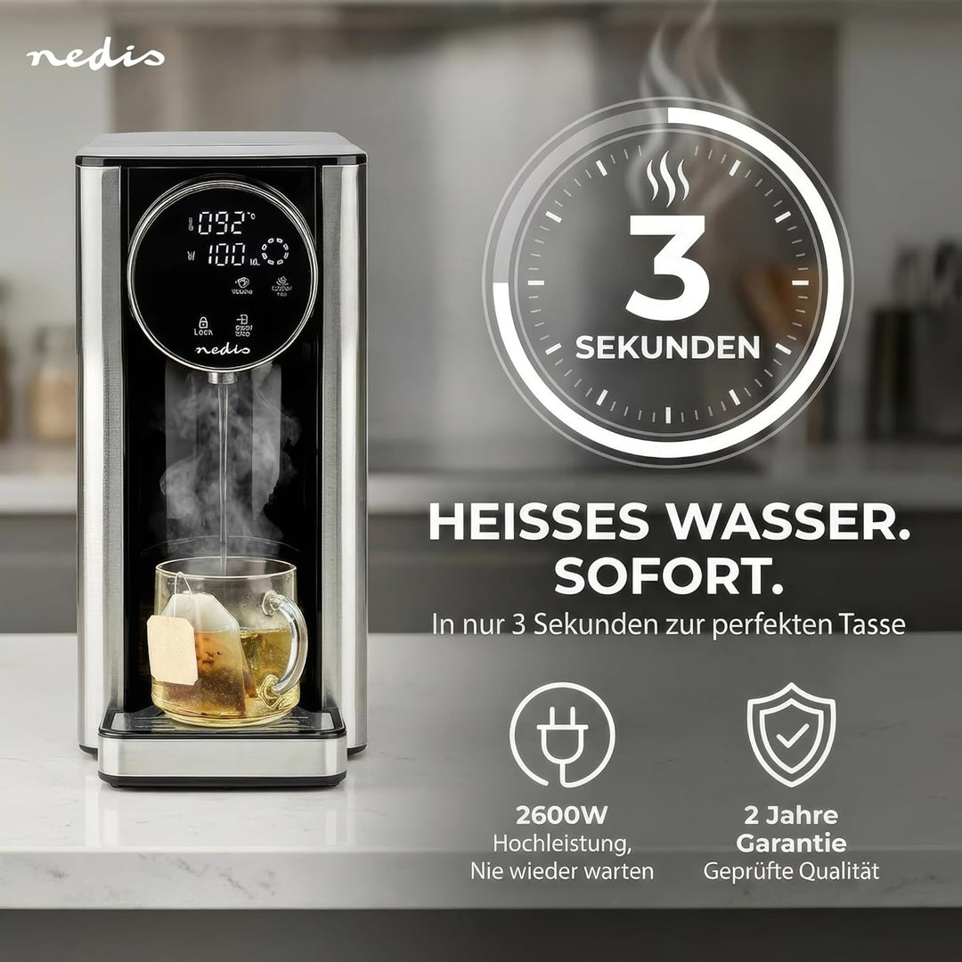Heisswasserspender - 2600 W - 2.7 l - Aluminium/Schwarz