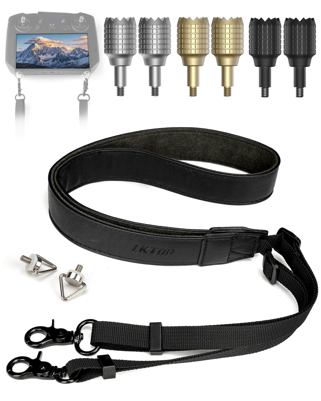 LKTOP Umhängeband und Joysticks für DJI Controller (1 Stück + 3 Paar), Drohnenzubehör für Mini 3 Pro