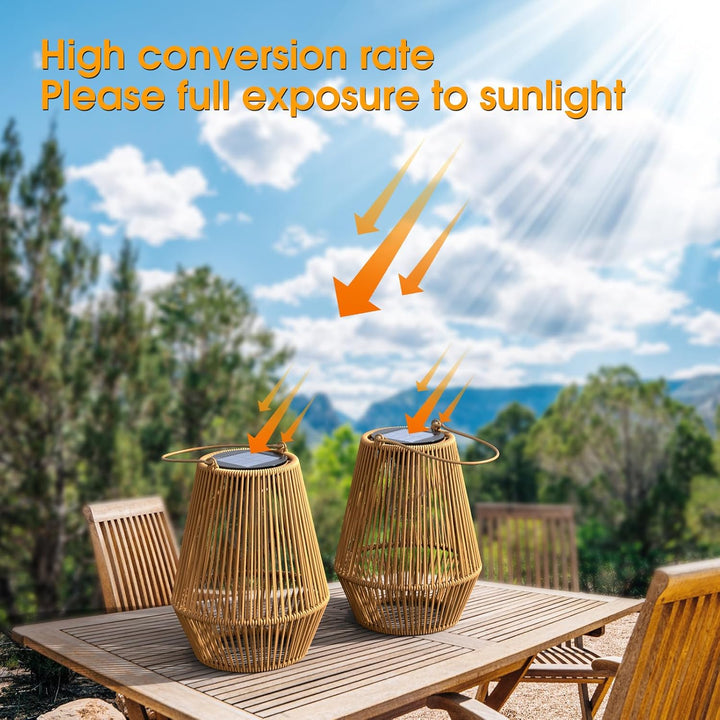 KagoLing Solar Laternen für Aussen, 4 Stücke Solarlampen für Draussen im Böhmischen Stil mit LED-Glü