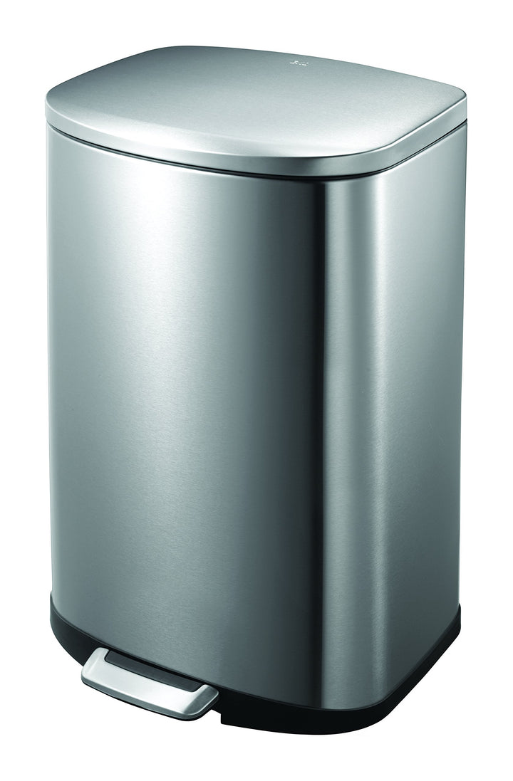 EKO Della Tretmülleimer 50L Edelstahl (41.6 x 37.6 x 69.2 cm, Dämpfer-System, Fingerabdruck frei, Ab