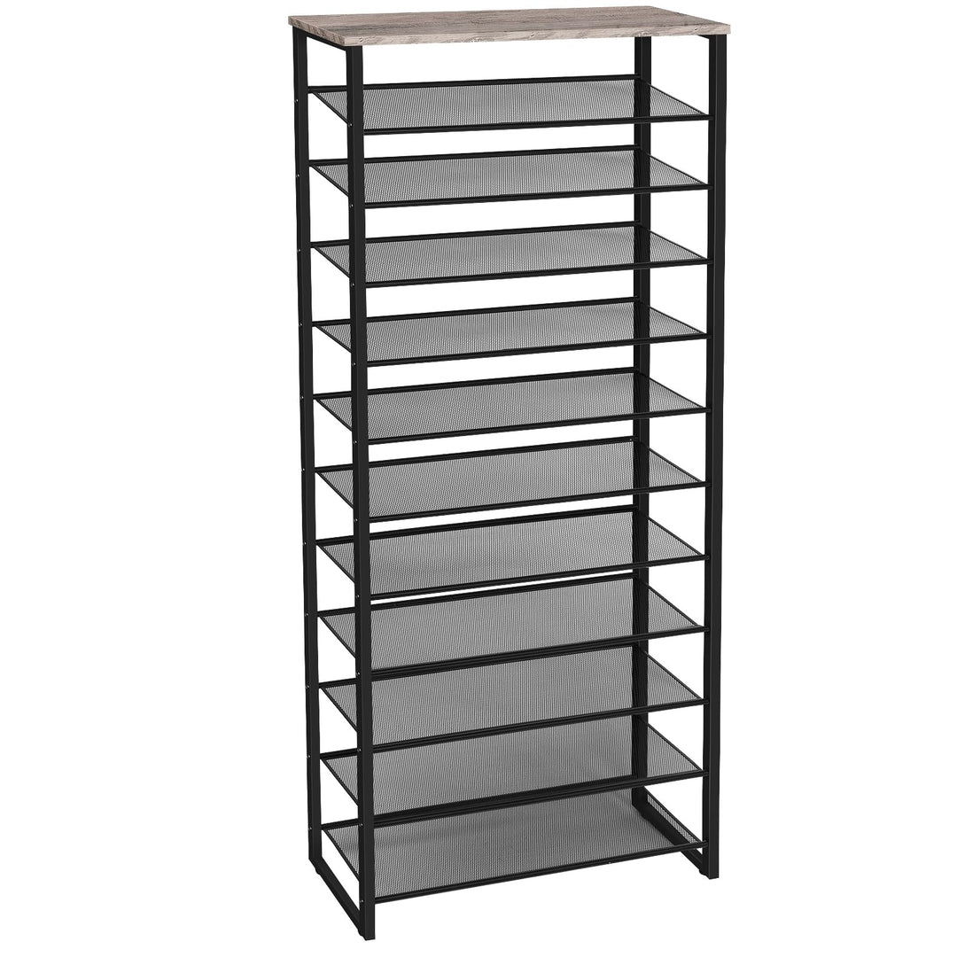 HOOBRO Grosse Schuhregal, 12-stöckiges Schuhablage, Schuhschrank hoch, für 35-45 Paar Schuhe, Metall