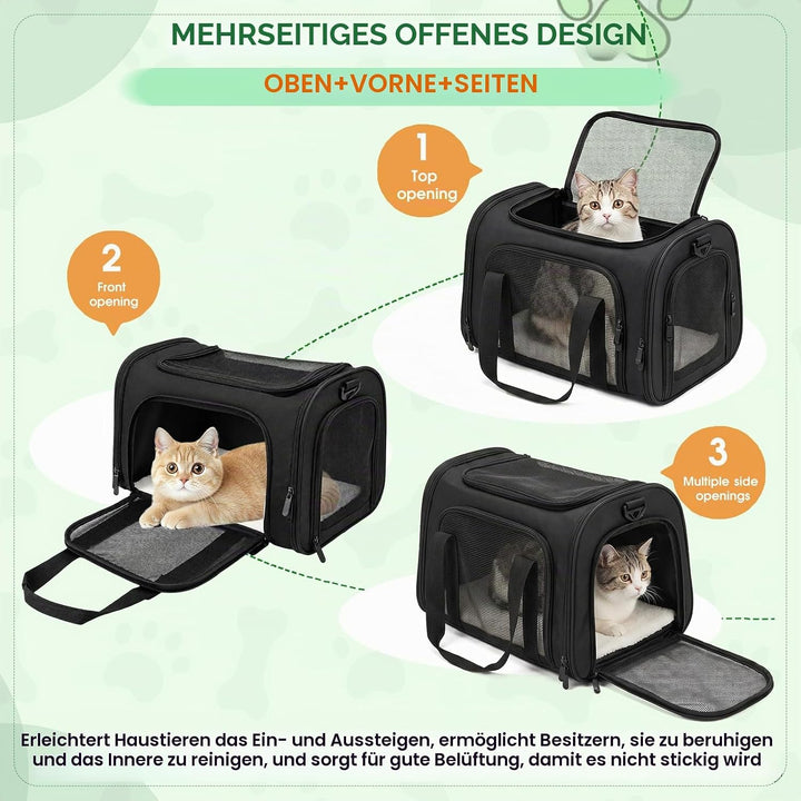 Transporttasche für Katze Hund Hundetransportbox Faltbare Katzentransportbox für Katzen und Welpen b