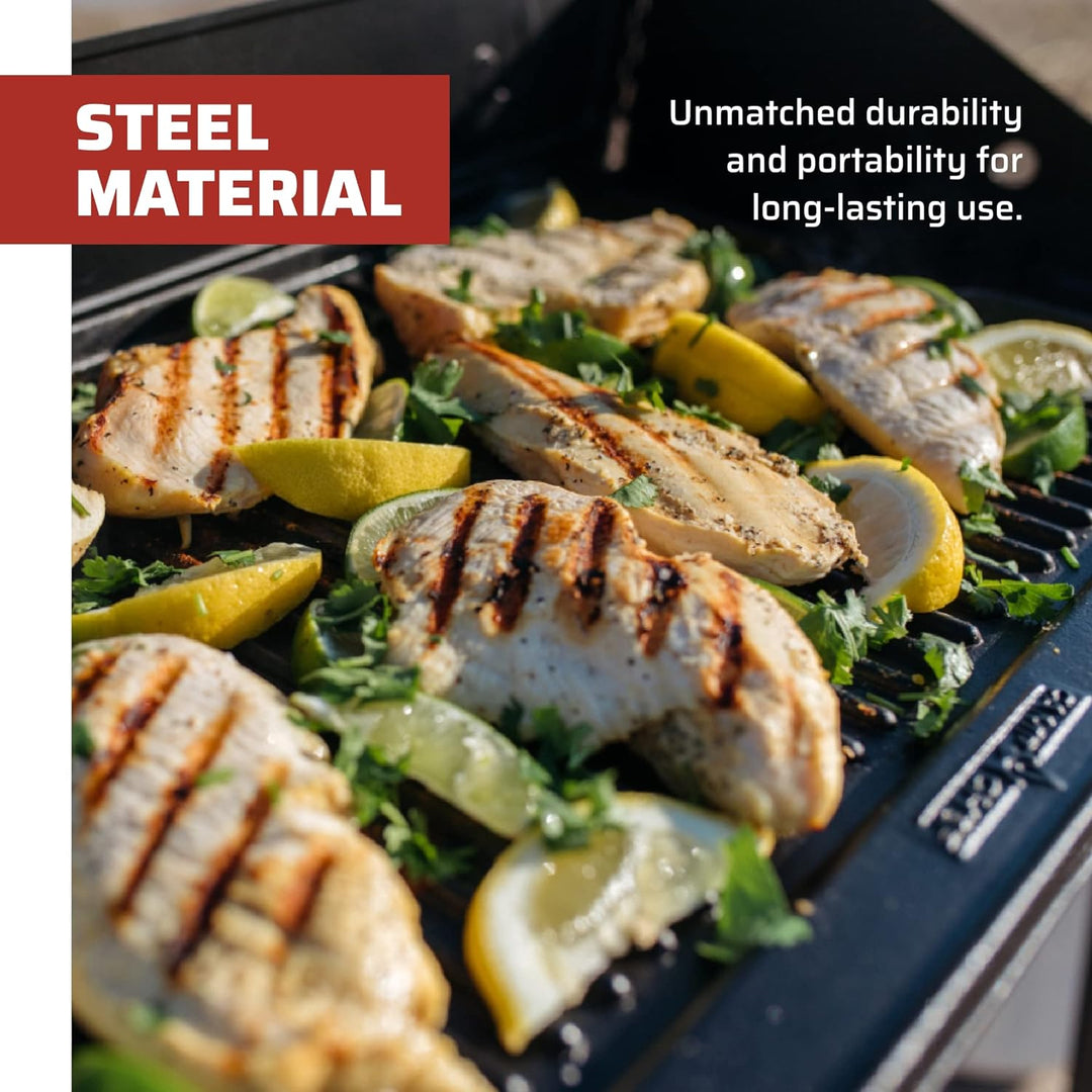 Camp Chef Wendbare Grillplatte aus bereits eingebranntem Gusseisen, Kochfläche 35,6 cm x 40,6 cm