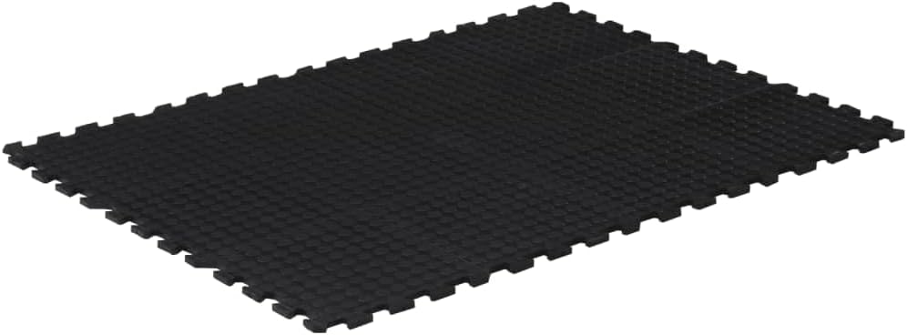 Gummi-Bodenfliese Schwarz 12 mm 90x120 cm | Stossdämpfend, geräuschreduzierend, rutschfeste Untersei