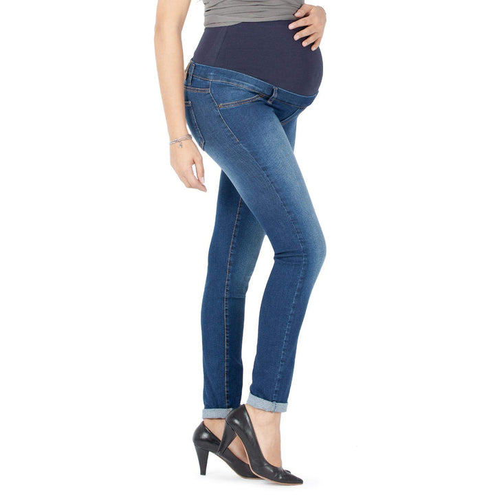 MAMAJEANS Milano - Umstandsmode Jeans Damen Skinny Fit Jeggings, Mit Band Für die gesamte Schwangers