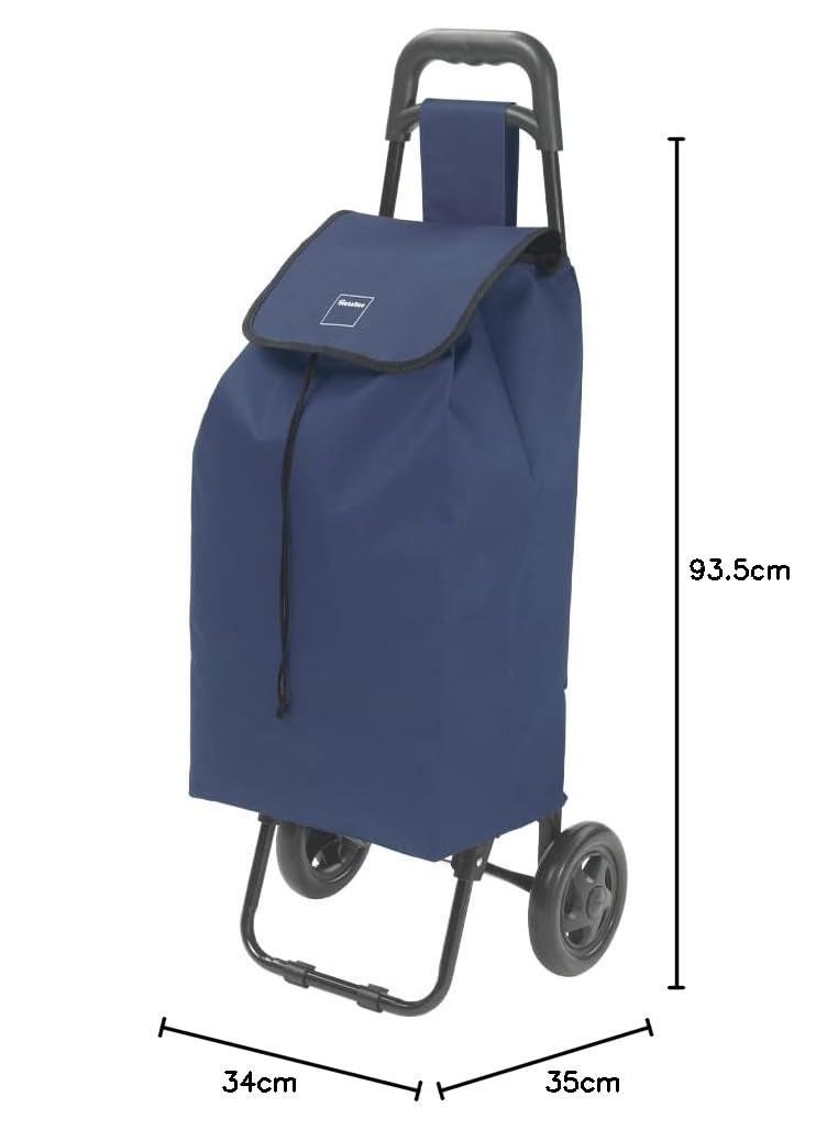 Metaltex Daphne Einkaufstrolley 40L mit Regenschirmtasche, abnehmbare Tasche Daphne 40L Blau, Daphne