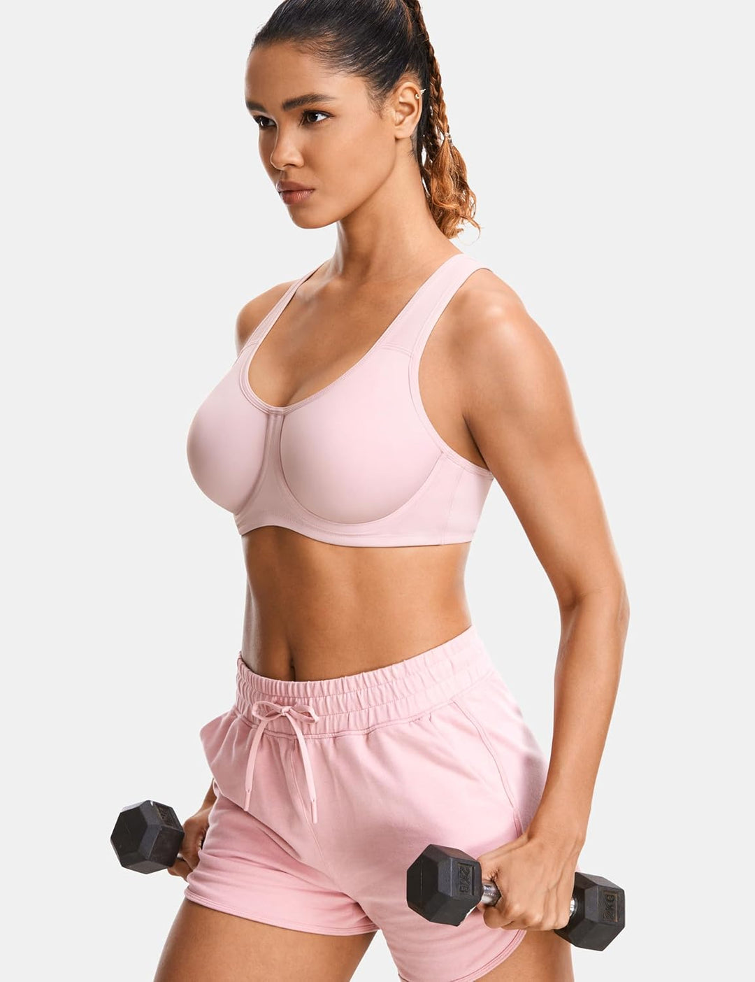 SYROKAN Damen Sport BH Starker Halt | mit Bügel, Grosse Grössen, Shock Absorber, Grosse Brüste, Seam