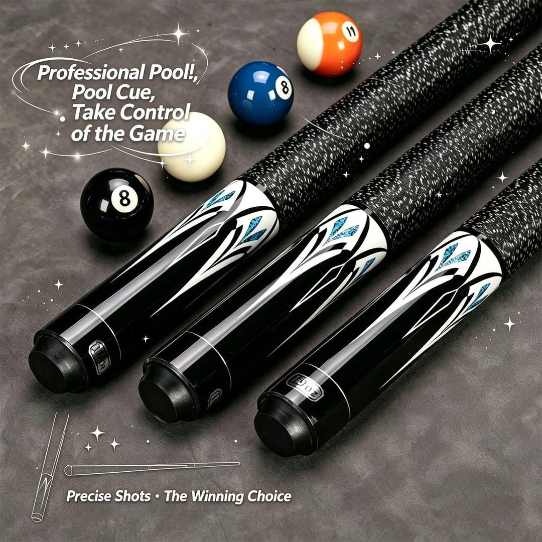 11/11.5/12/12.5/13MM Pool Cue Stick Set - 58 inch Maple Billiard Pool Stick Kit, 1/2 Cue Stick, Whit