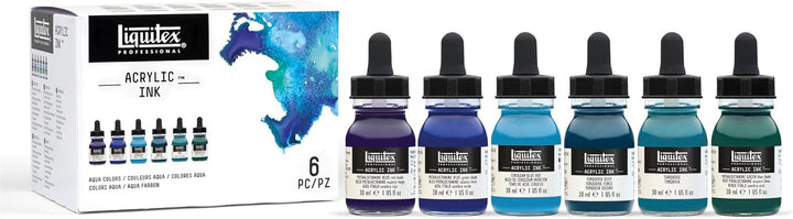 Liquitex 3699375 flüssige Professional Acrylfarben - Ink, Tusche im Set, hochpigmentierte Airbrushfa