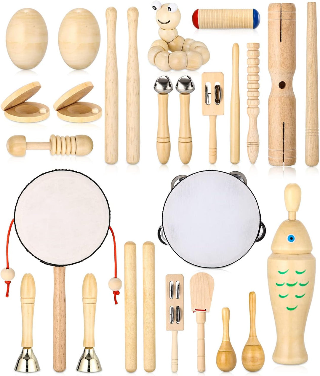 JOFLVA Musikinstrumente Für Kinder, 29 PCS Musikinstrumente Musical Instruments Set, Kinderspielzeug
