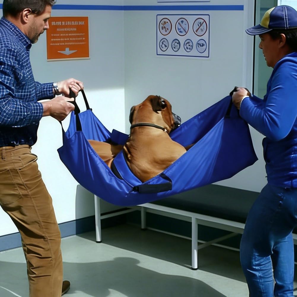 Hundetrage Tragehilfe Hund bis 60kg - Faltbare Ganzkörper-Tragehilfe mit 6 Griffen & Anti-Bite - Ide