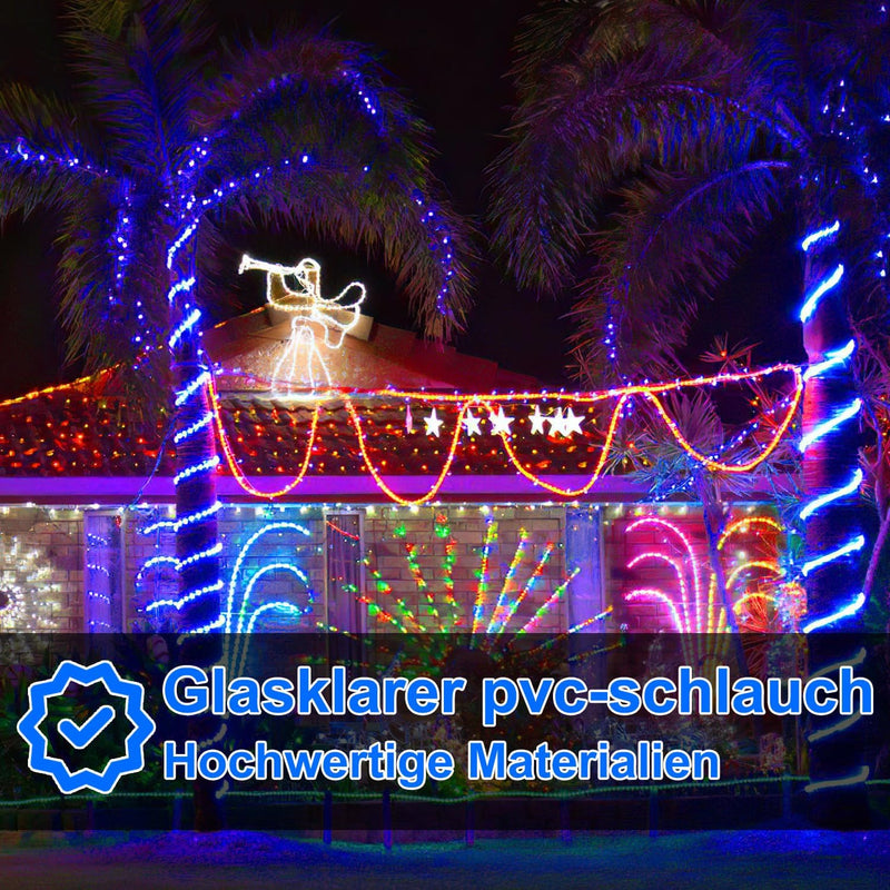 Lospitch 10m LED Lichtschlauch Innen und Aussen, 240 LED Schlauch IP20 Lichterschlauch, Schwarz Cont