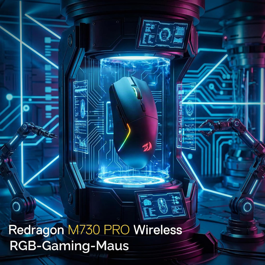 Redragon M730 Wireless Gaming Maus, 10000 DPI, 3-Verbindungsmodi, BT &amp; 2.4G Wireless, 6 Makrotasten,