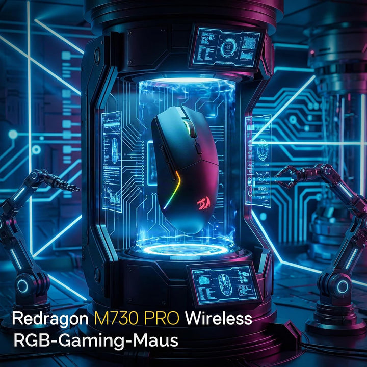Redragon M730 Wireless Gaming Maus, 10000 DPI, 3-Verbindungsmodi, BT &amp; 2.4G Wireless, 6 Makrotasten,