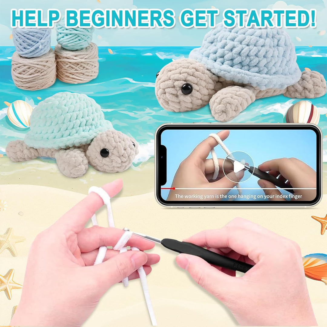 Tutamaz Häkeln für Anfänger Tiere Häkelset 2 Stück Crochet Set für Kinder Erwachsen,Tiere Häkeln Set