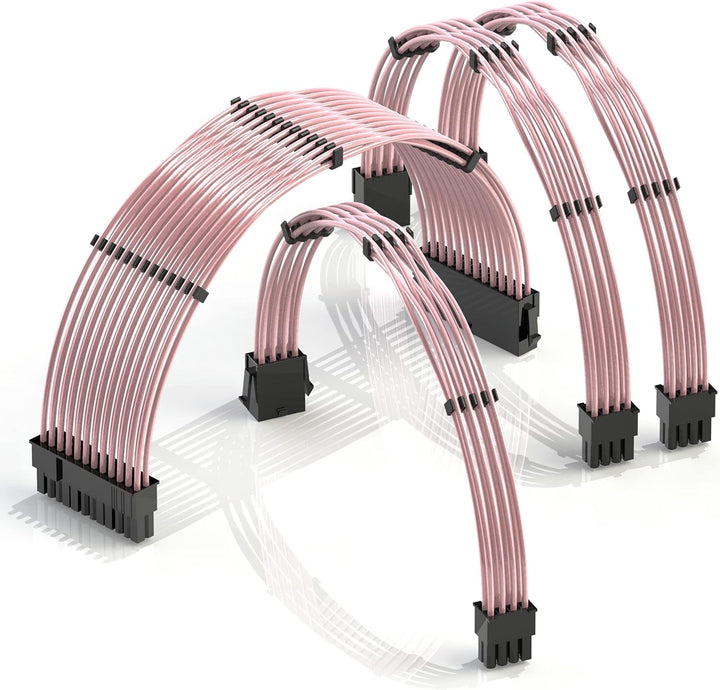 LINKUP - 30cm Netzteilkabelverlängerung 18AWG Sauerstofffreies Kupfer Teflonmantel Custom Mod GPU PC