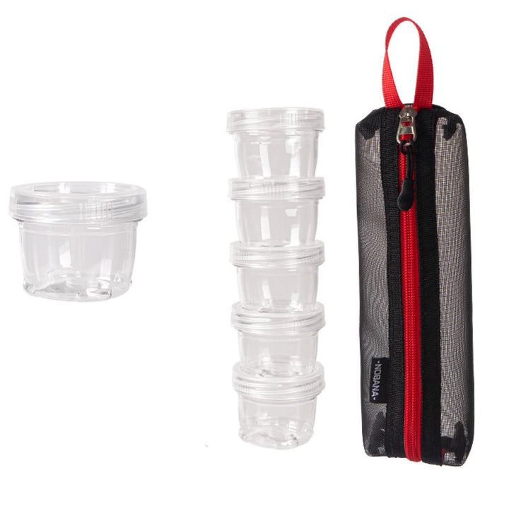 Gewürzgläser Set mit 5 Gewürzgläser, Gewürzdosen für Camping, Tragbare Gewürztasche,Gewürzflaschenha