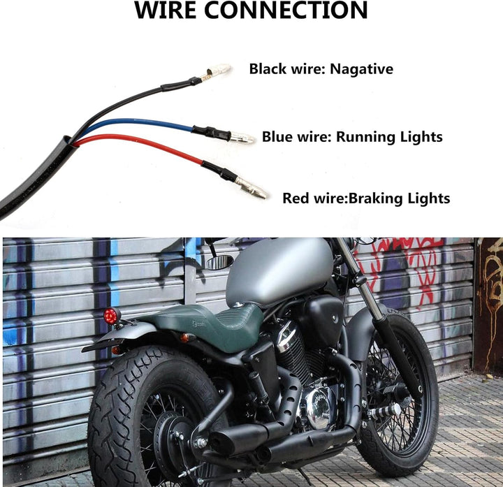 BREDUXSER Motorrad Rücklicht LED Bremsrücklicht Universal für Street Bike Chopper Bobber Cafe Racer