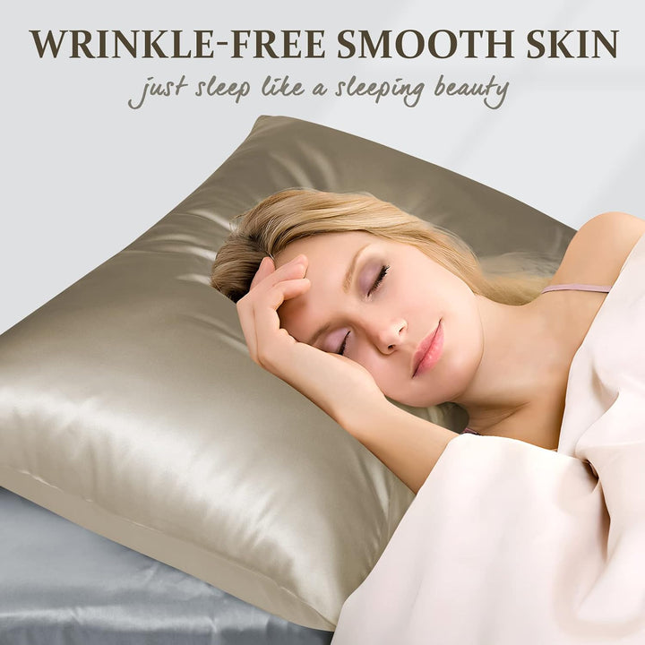 LULUSILK 16 Momme 100% Seide Kissenbezug Haar- und Hautpflege Kissenhülle knitterarm 2 Stücke 40x60c