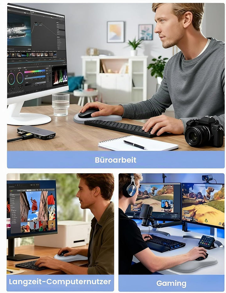 MEATANTY Mauspad mit Gelkissen, Ergonomisches Mousepad Handauflage [Schmerzlinderung] [Gesunde Haltu
