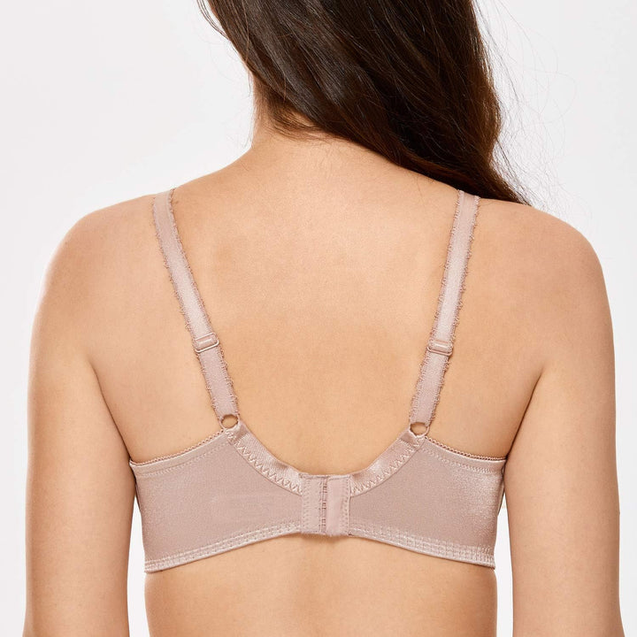 DELIMIRA Damen Minimizer BH ohne Einlagen mit Spitze mit Bügel Grosse Grössen 75E Hellbraun, 75E Hel