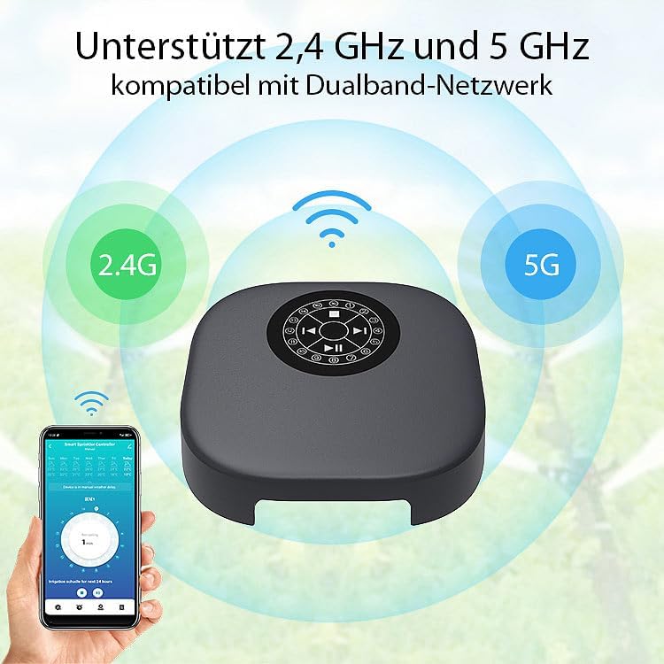 Royal Gardineer für Bluetooth: WLAN-Smart-Sprinkler-Controller, 16 Zonen, Echtzeit-Wetter, App (WiFi