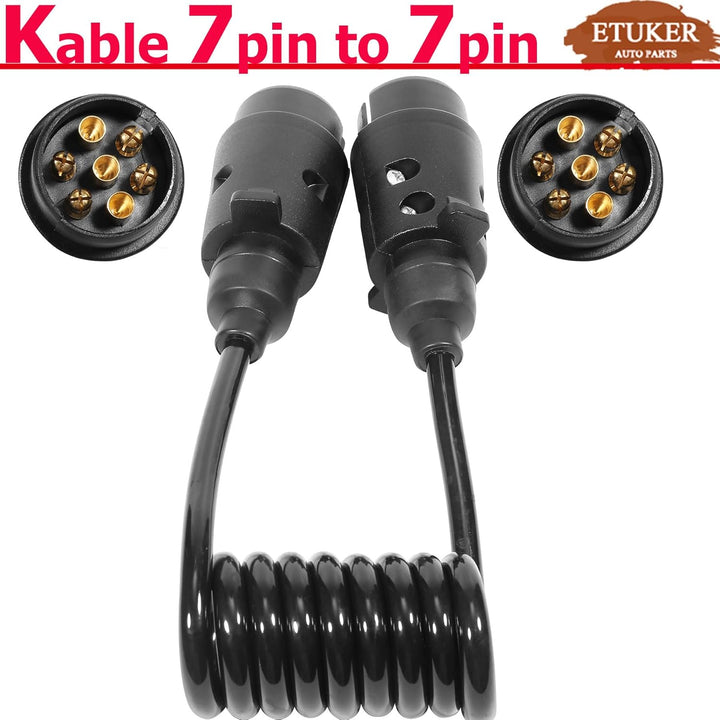 Anhänger Verlängerungskabel Spiralkabel 7adriges 12v Anhängerkabel 7polig 1.1meters Kabel für Anhäng