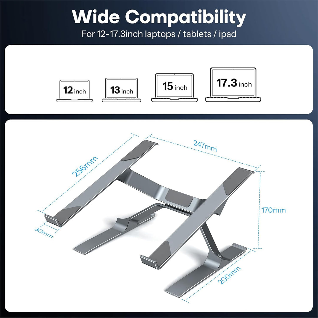 OMOTON Aluminium Laptop Ständer, Verstellbar Laptop Halterung mit Belüftung, Ergonomischer Laptopsta