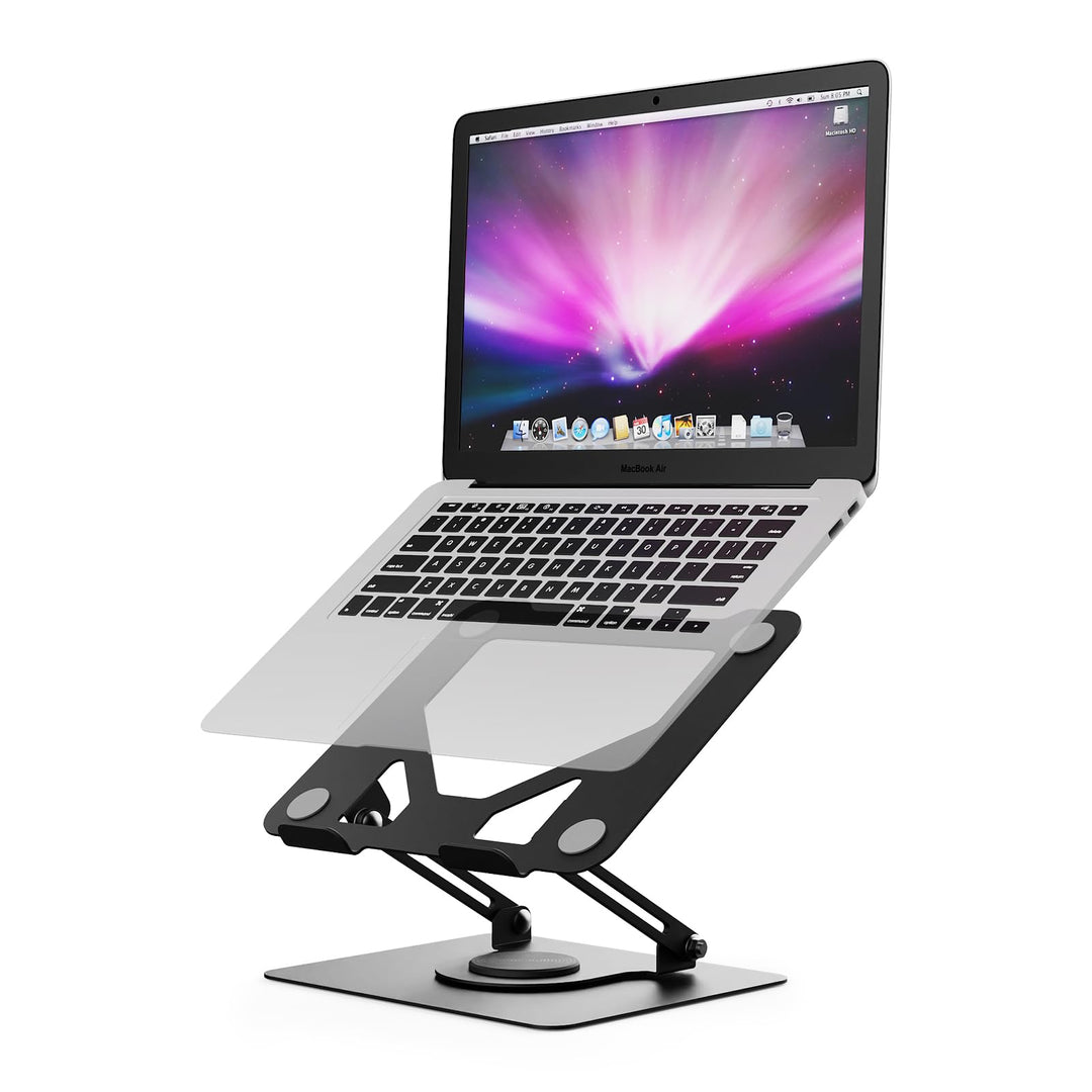 GRIFEMA Laptop Ständer mit 360 Drehbarer Basis, Höhenverstellbar, Belüfteter, Faltbarer Laptop Stand
