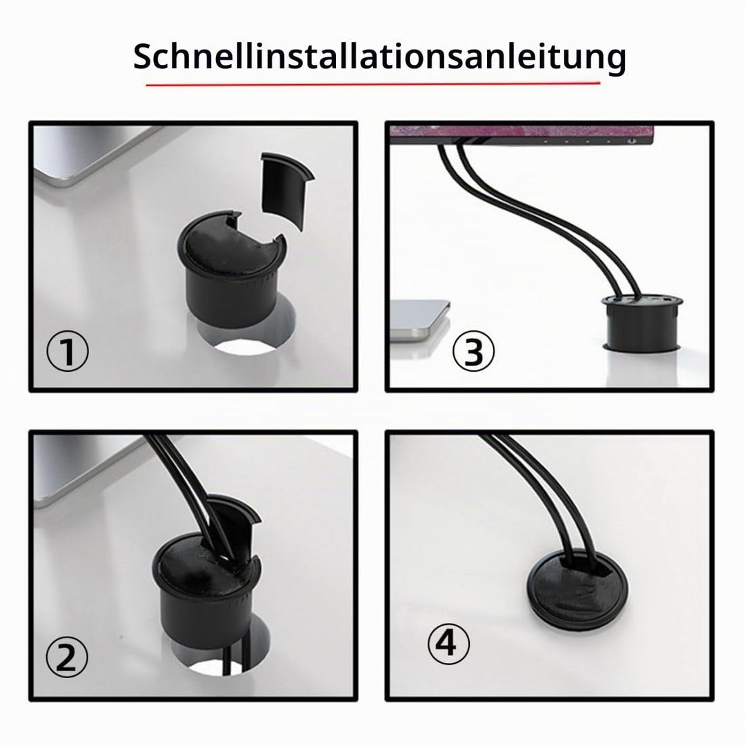 chenyang USB 3.0 Unterputz Desktop Hub,2 USB 3.0 Port/1 USB C Port Hub Tüllenloch 2,36 Zoll (60 mm)